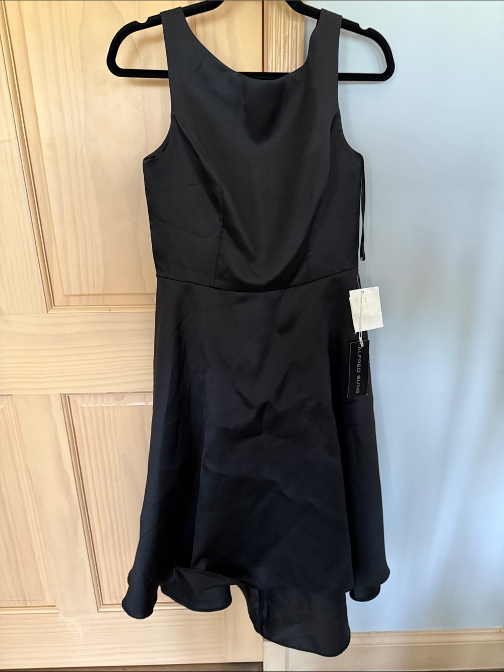NWT Alfred Sung Black Sleeveless Fit & Flare Formal Dress